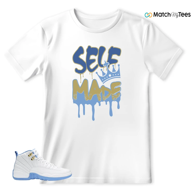 NIKE JORDAN 12 RETRO WHITE UNIVERSITY BLUE (2004) (WOMEN'S) SNEAKER Matching Tees t-shirt