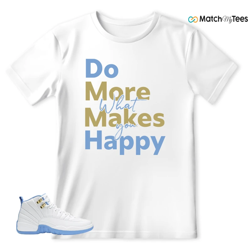 NIKE JORDAN 12 RETRO WHITE UNIVERSITY BLUE (2004) (WOMEN'S) SNEAKER Matching Tees t-shirt
