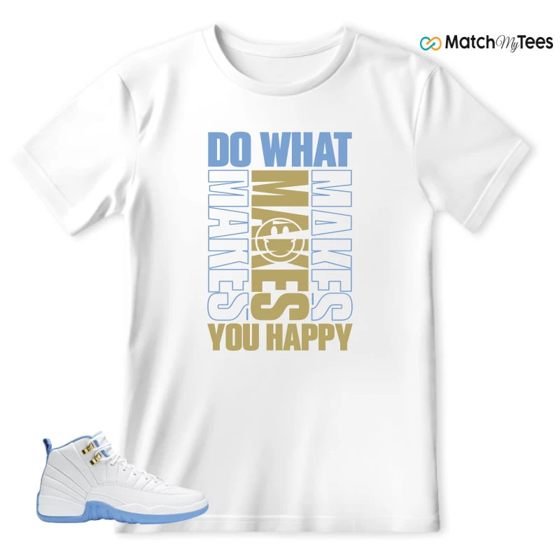 NIKE JORDAN 12 RETRO WHITE UNIVERSITY BLUE (2004) (WOMEN'S) SNEAKER Matching Tees t-shirt