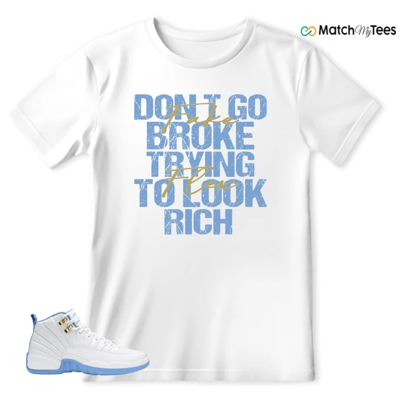 NIKE JORDAN 12 RETRO WHITE UNIVERSITY BLUE (2004) (WOMEN'S) SNEAKER Matching Tees t-shirt