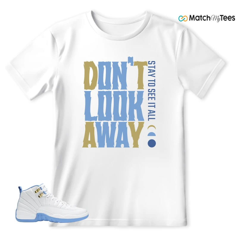 NIKE JORDAN 12 RETRO WHITE UNIVERSITY BLUE (2004) (WOMEN'S) SNEAKER Matching Tees t-shirt