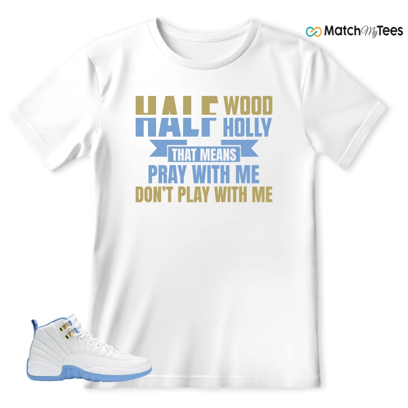 NIKE JORDAN 12 RETRO WHITE UNIVERSITY BLUE (2004) (WOMEN'S) SNEAKER Matching Tees t-shirt