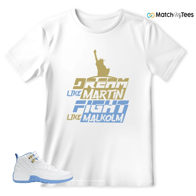 NIKE JORDAN 12 RETRO WHITE UNIVERSITY BLUE (2004) (WOMEN'S) SNEAKER Matching Tees t-shirt