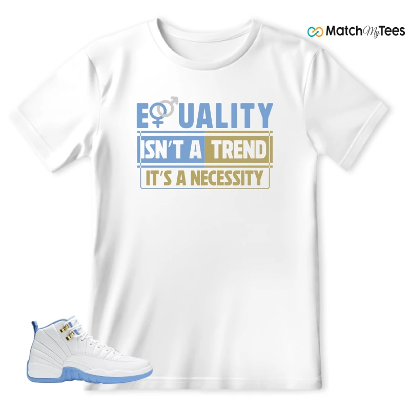 NIKE JORDAN 12 RETRO WHITE UNIVERSITY BLUE (2004) (WOMEN'S) SNEAKER Matching Tees t-shirt