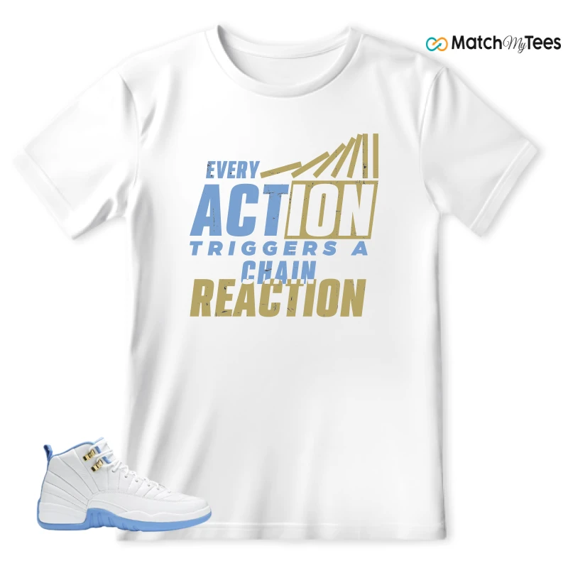 NIKE JORDAN 12 RETRO WHITE UNIVERSITY BLUE (2004) (WOMEN'S) SNEAKER Matching Tees t-shirt