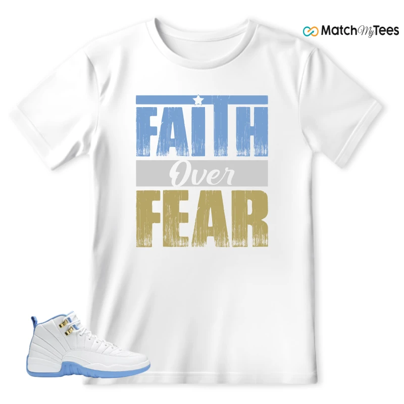NIKE JORDAN 12 RETRO WHITE UNIVERSITY BLUE (2004) (WOMEN'S) SNEAKER Matching Tees t-shirt