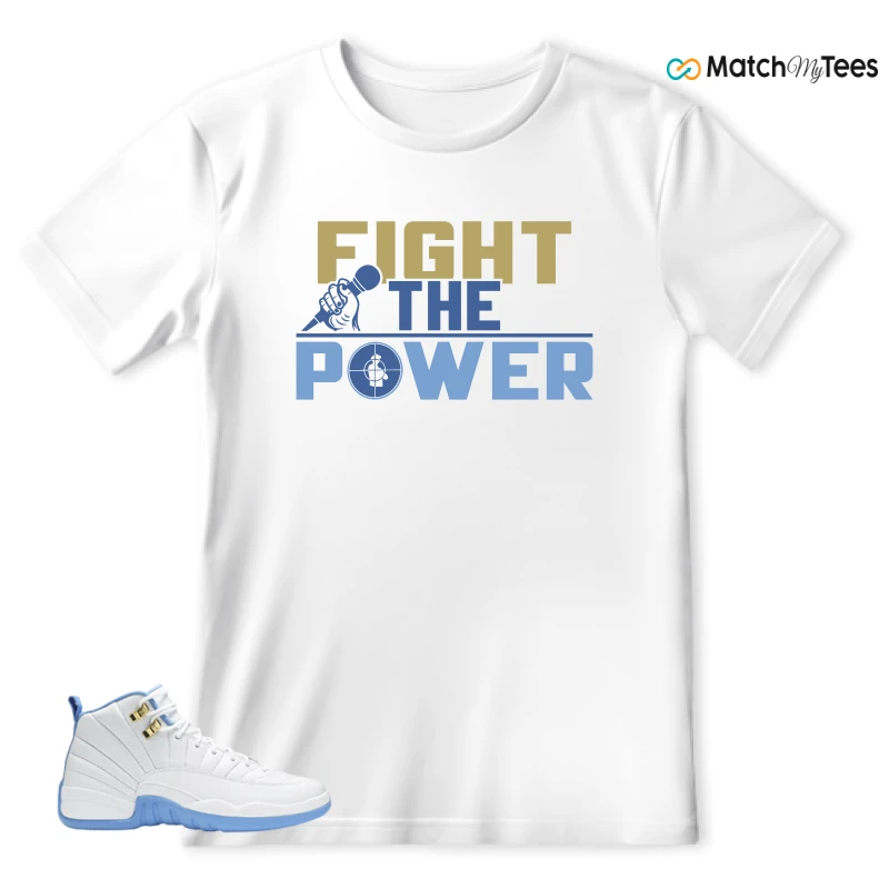 NIKE JORDAN 12 RETRO WHITE UNIVERSITY BLUE (2004) (WOMEN'S) SNEAKER Matching Tees t-shirt