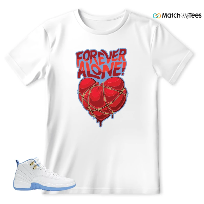 NIKE JORDAN 12 RETRO WHITE UNIVERSITY BLUE (2004) (WOMEN'S) SNEAKER Matching Tees t-shirt