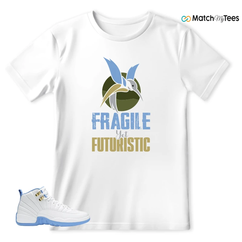 NIKE JORDAN 12 RETRO WHITE UNIVERSITY BLUE (2004) (WOMEN'S) SNEAKER Matching Tees t-shirt
