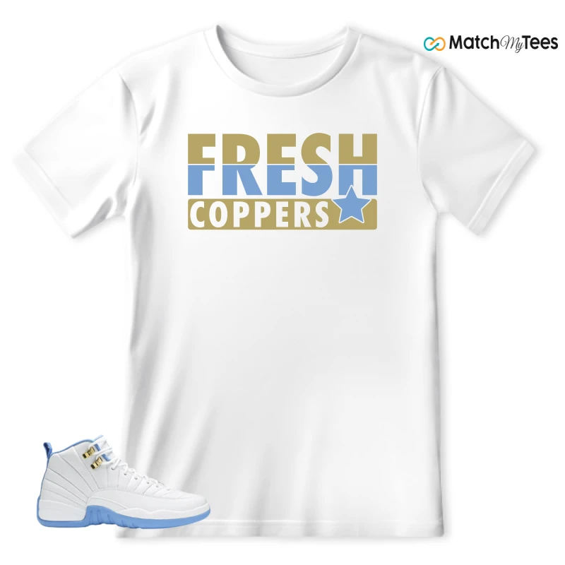 NIKE JORDAN 12 RETRO WHITE UNIVERSITY BLUE (2004) (WOMEN'S) SNEAKER Matching Tees t-shirt
