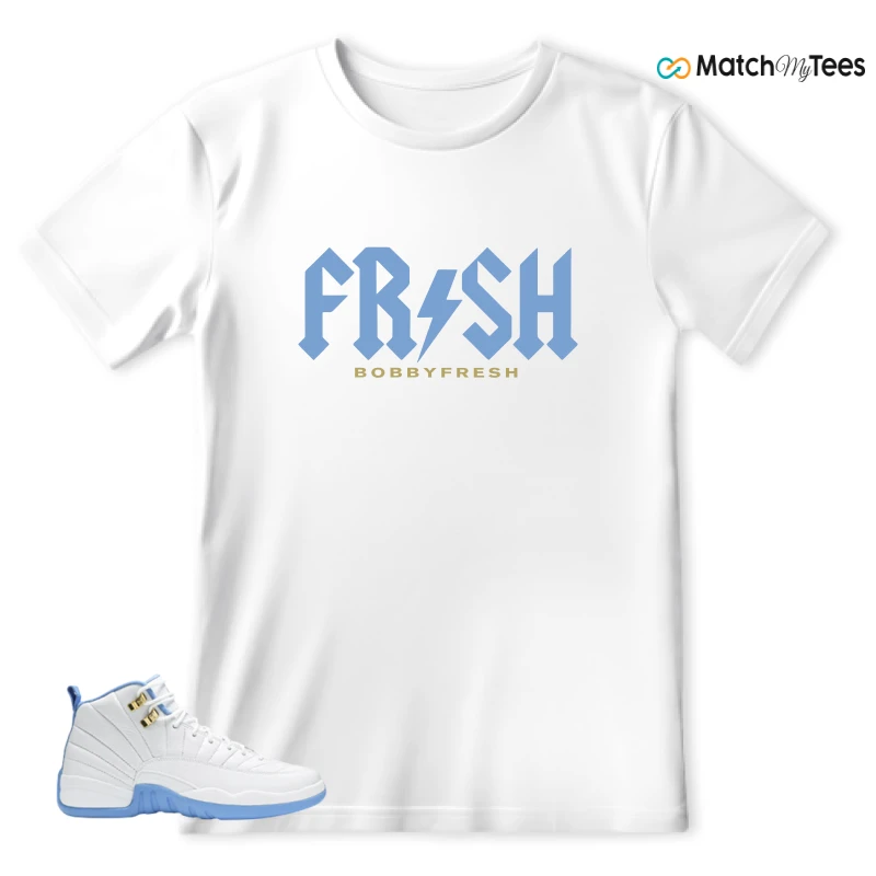NIKE JORDAN 12 RETRO WHITE UNIVERSITY BLUE (2004) (WOMEN'S) SNEAKER Matching Tees t-shirt