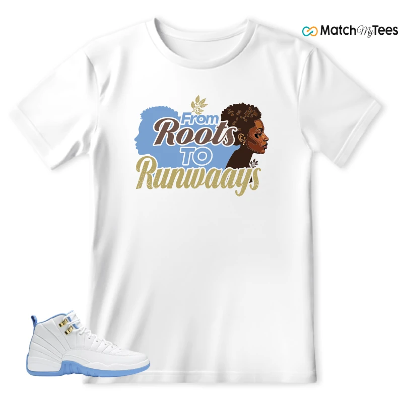 NIKE JORDAN 12 RETRO WHITE UNIVERSITY BLUE (2004) (WOMEN'S) SNEAKER Matching Tees t-shirt