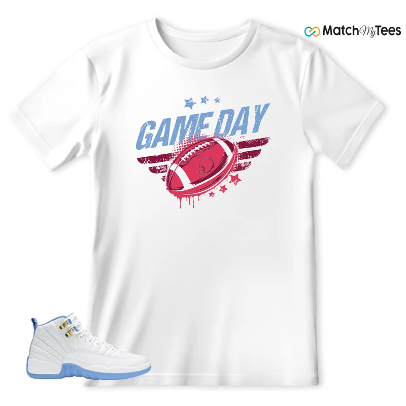 NIKE JORDAN 12 RETRO WHITE UNIVERSITY BLUE (2004) (WOMEN'S) SNEAKER Matching Tees t-shirt