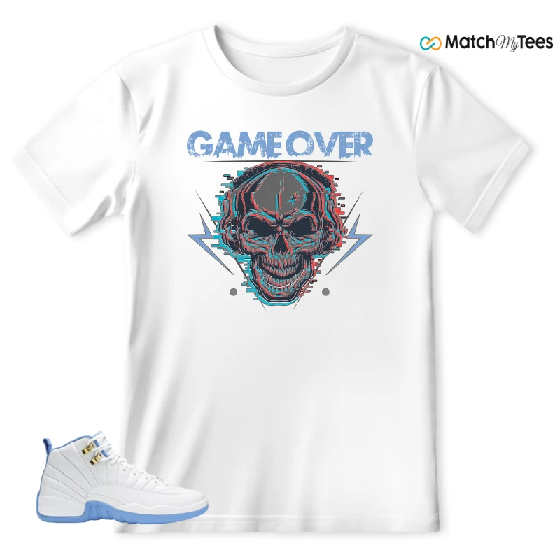 NIKE JORDAN 12 RETRO WHITE UNIVERSITY BLUE (2004) (WOMEN'S) SNEAKER Matching Tees t-shirt