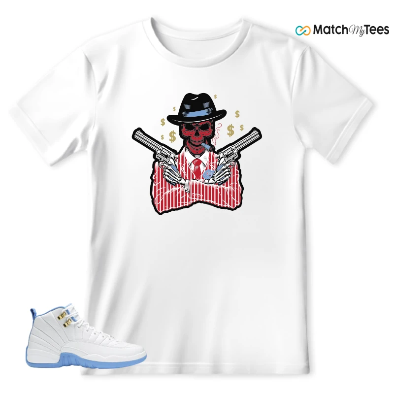 NIKE JORDAN 12 RETRO WHITE UNIVERSITY BLUE (2004) (WOMEN'S) SNEAKER Matching Tees t-shirt