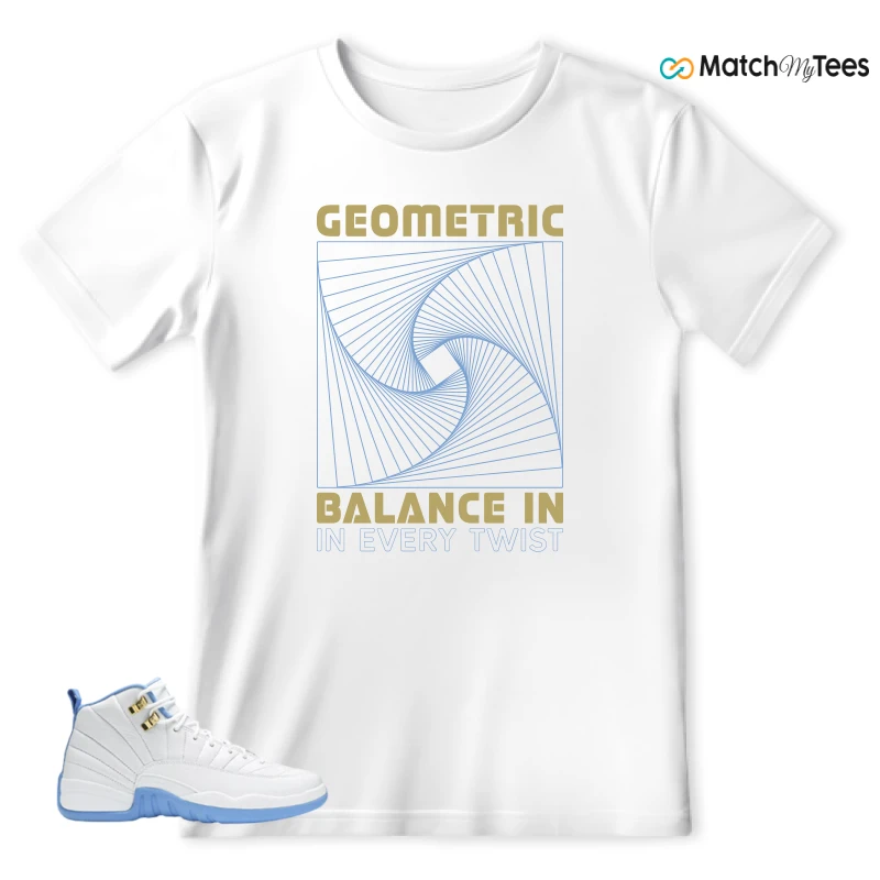 NIKE JORDAN 12 RETRO WHITE UNIVERSITY BLUE (2004) (WOMEN'S) SNEAKER Matching Tees t-shirt