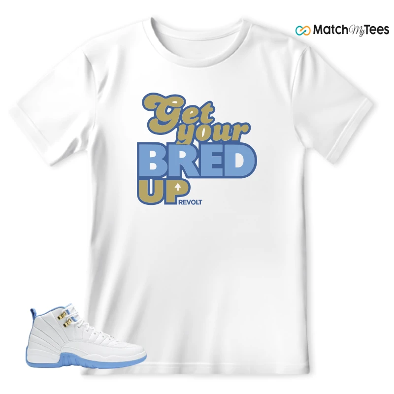 NIKE JORDAN 12 RETRO WHITE UNIVERSITY BLUE (2004) (WOMEN'S) SNEAKER Matching Tees t-shirt