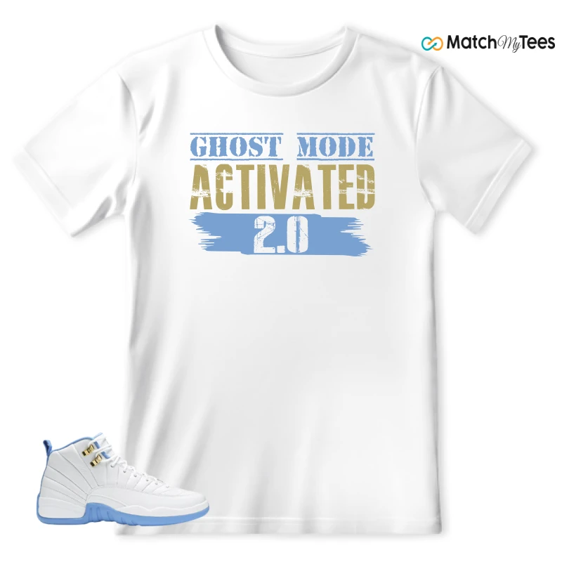 NIKE JORDAN 12 RETRO WHITE UNIVERSITY BLUE (2004) (WOMEN'S) SNEAKER Matching Tees t-shirt