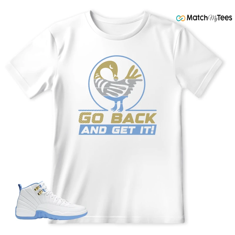 NIKE JORDAN 12 RETRO WHITE UNIVERSITY BLUE (2004) (WOMEN'S) SNEAKER Matching Tees t-shirt