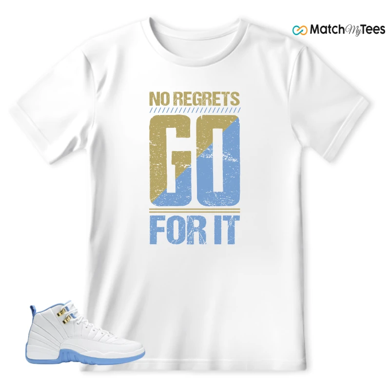 NIKE JORDAN 12 RETRO WHITE UNIVERSITY BLUE (2004) (WOMEN'S) SNEAKER Matching Tees t-shirt