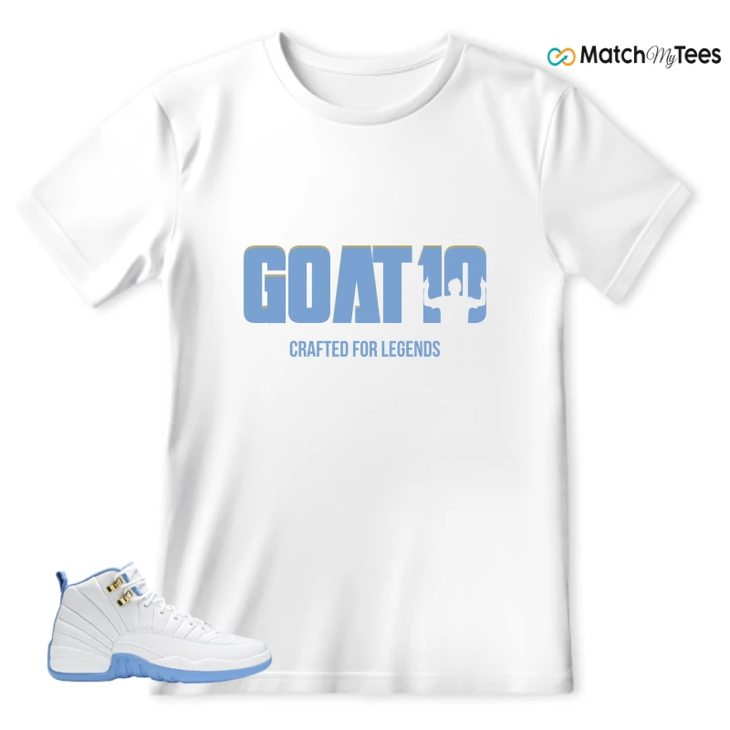 NIKE JORDAN 12 RETRO WHITE UNIVERSITY BLUE (2004) (WOMEN'S) SNEAKER Matching Tees t-shirt