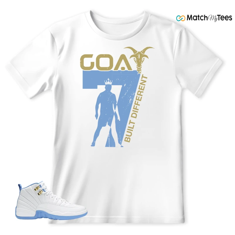 NIKE JORDAN 12 RETRO WHITE UNIVERSITY BLUE (2004) (WOMEN'S) SNEAKER Matching Tees t-shirt