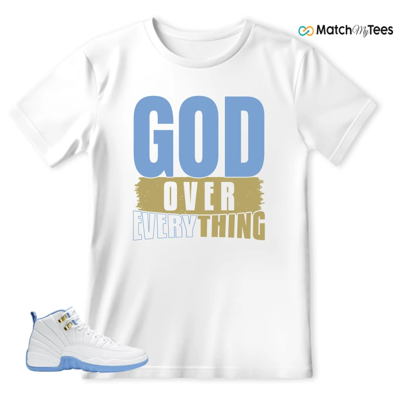 NIKE JORDAN 12 RETRO WHITE UNIVERSITY BLUE (2004) (WOMEN'S) SNEAKER Matching Tees t-shirt