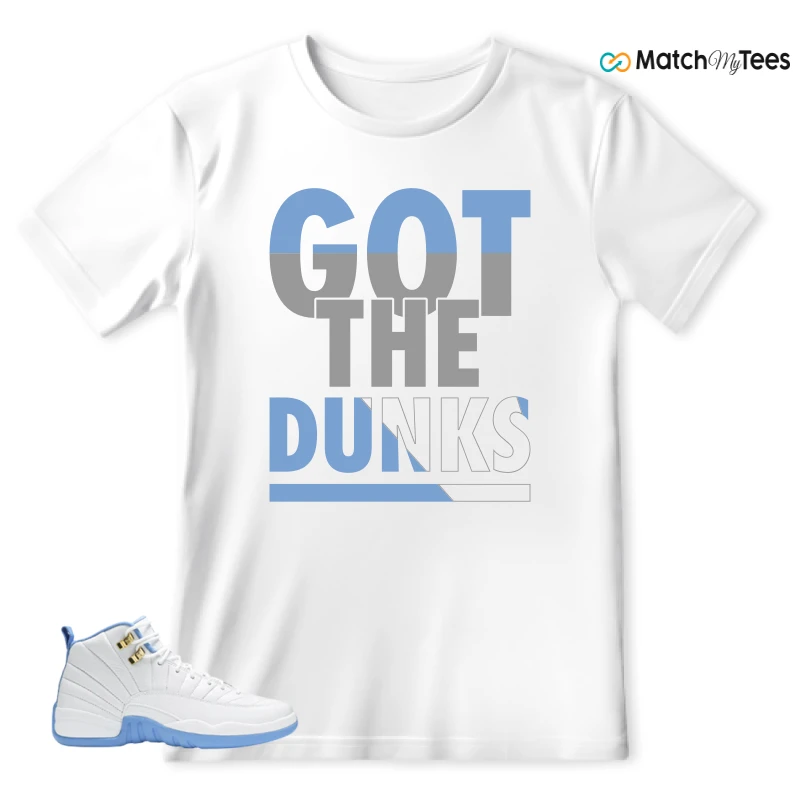 NIKE JORDAN 12 RETRO WHITE UNIVERSITY BLUE (2004) (WOMEN'S) SNEAKER Matching Tees t-shirt