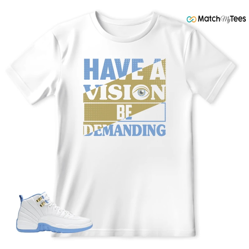 NIKE JORDAN 12 RETRO WHITE UNIVERSITY BLUE (2004) (WOMEN'S) SNEAKER Matching Tees t-shirt