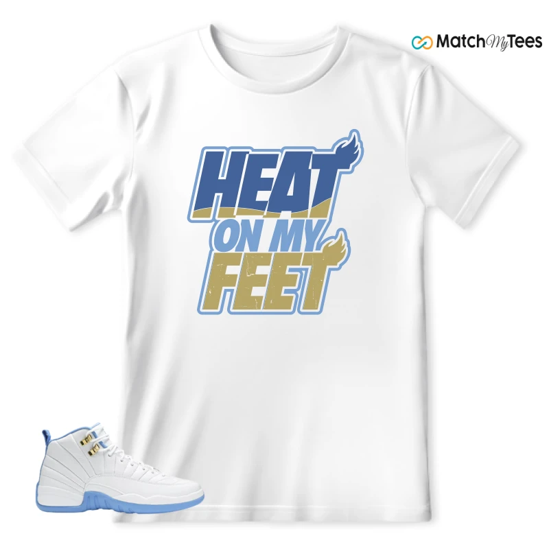 NIKE JORDAN 12 RETRO WHITE UNIVERSITY BLUE (2004) (WOMEN'S) SNEAKER Matching Tees t-shirt
