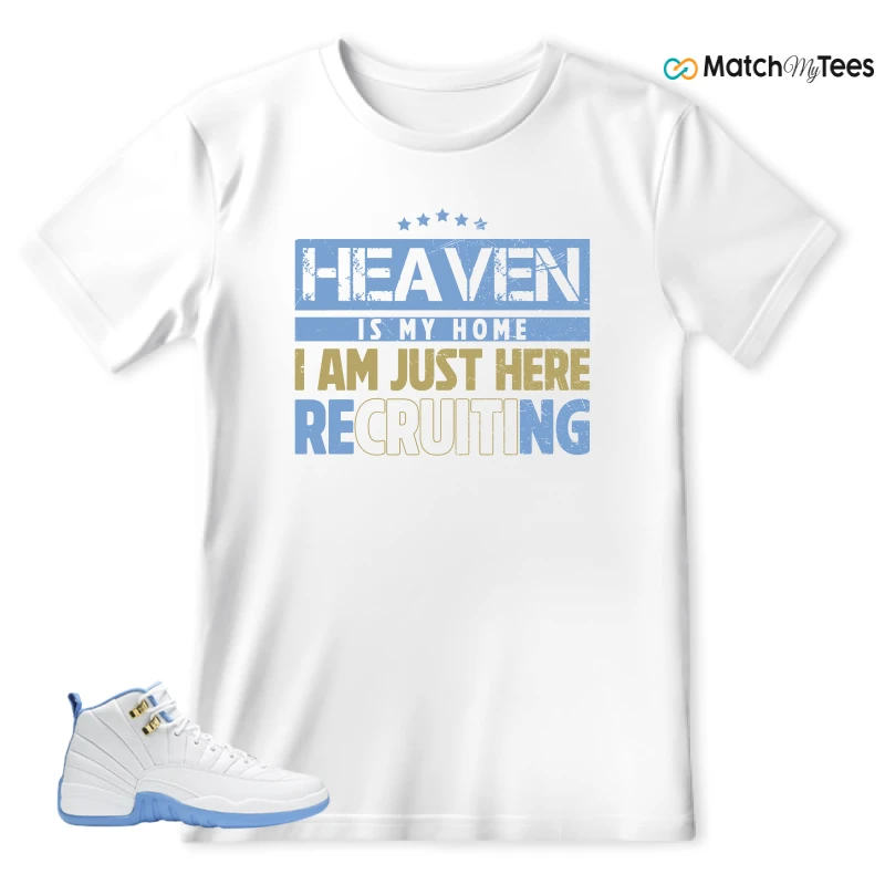 NIKE JORDAN 12 RETRO WHITE UNIVERSITY BLUE (2004) (WOMEN'S) SNEAKER Matching Tees t-shirt