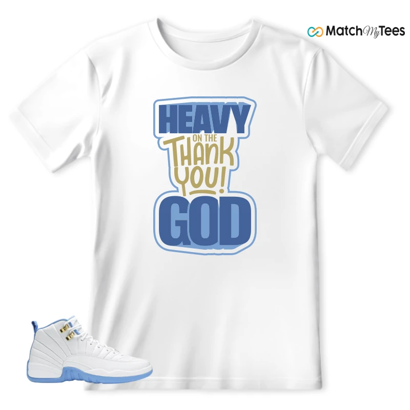 NIKE JORDAN 12 RETRO WHITE UNIVERSITY BLUE (2004) (WOMEN'S) SNEAKER Matching Tees t-shirt