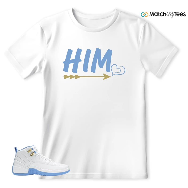 NIKE JORDAN 12 RETRO WHITE UNIVERSITY BLUE (2004) (WOMEN'S) SNEAKER Matching Tees t-shirt