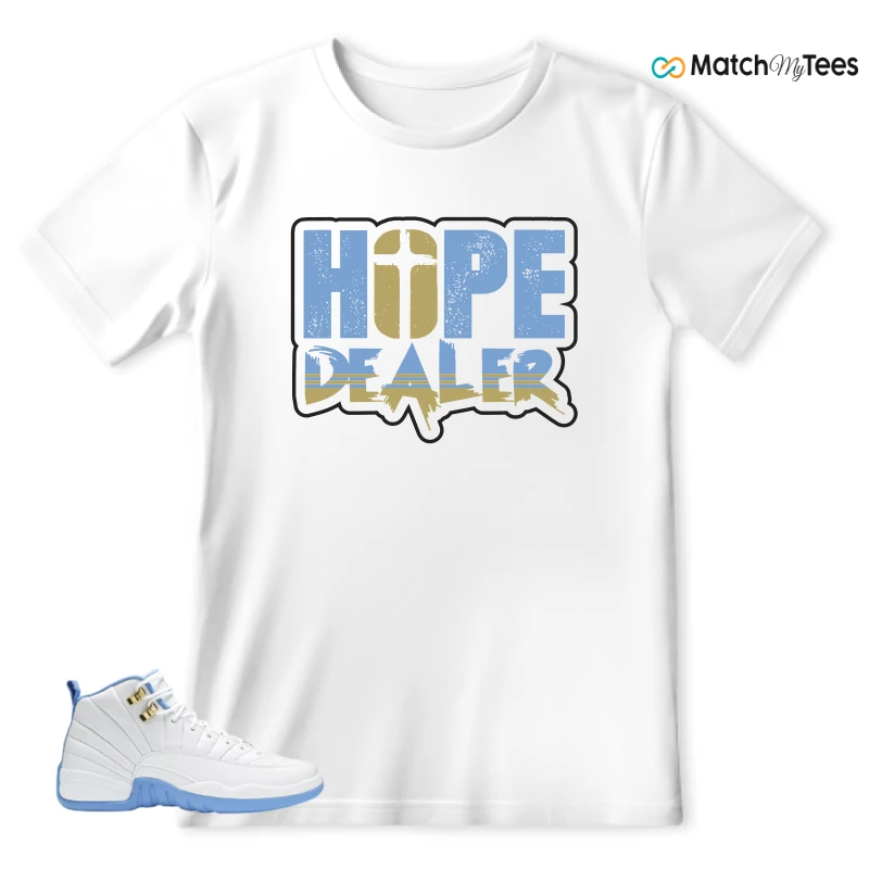 NIKE JORDAN 12 RETRO WHITE UNIVERSITY BLUE (2004) (WOMEN'S) SNEAKER Matching Tees t-shirt