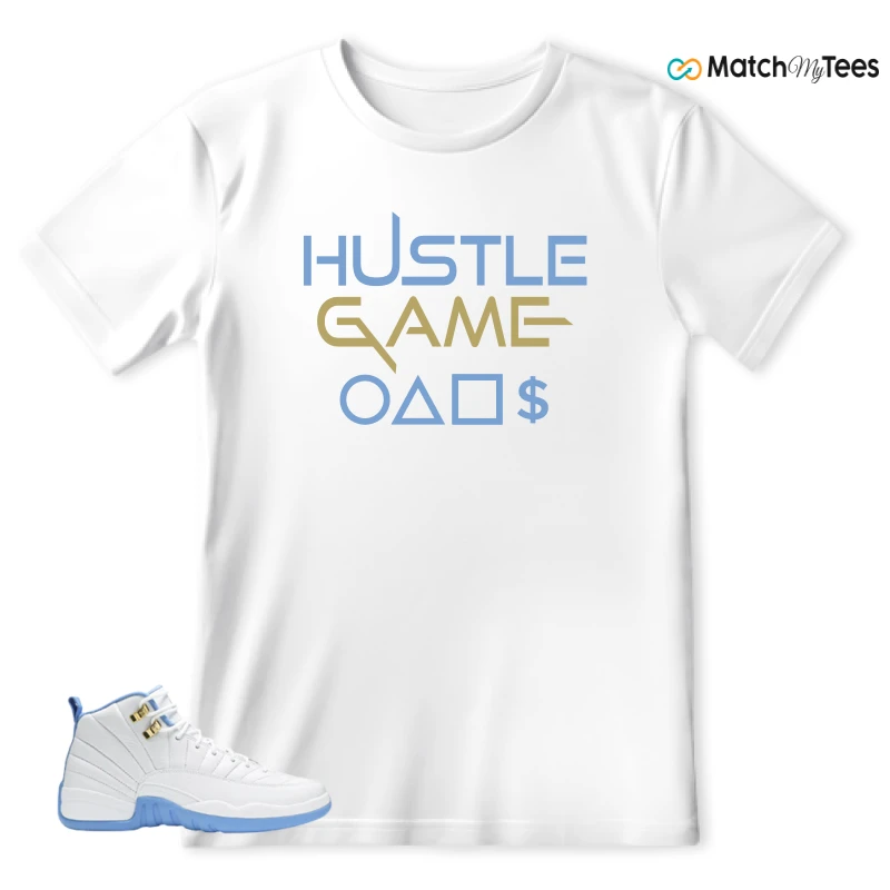 NIKE JORDAN 12 RETRO WHITE UNIVERSITY BLUE (2004) (WOMEN'S) SNEAKER Matching Tees t-shirt
