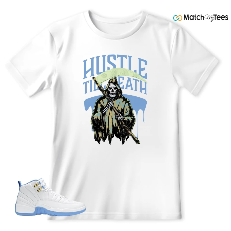 NIKE JORDAN 12 RETRO WHITE UNIVERSITY BLUE (2004) (WOMEN'S) SNEAKER Matching Tees t-shirt