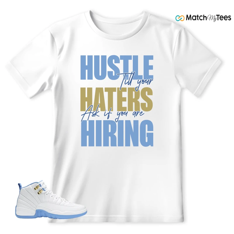 NIKE JORDAN 12 RETRO WHITE UNIVERSITY BLUE (2004) (WOMEN'S) SNEAKER Matching Tees t-shirt