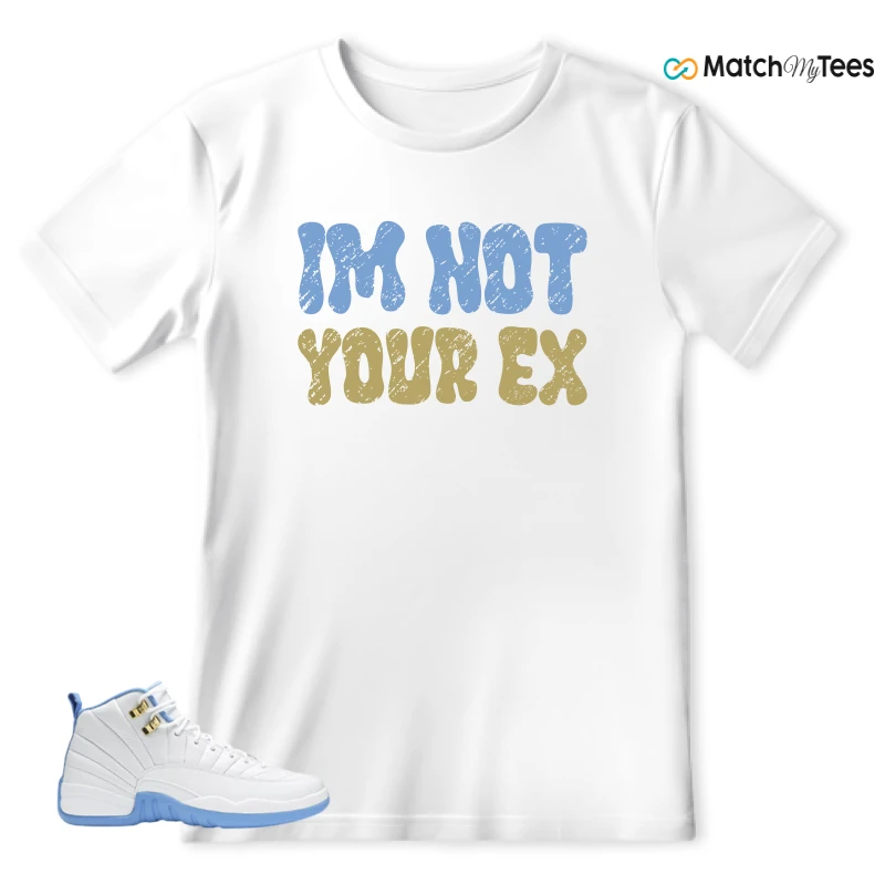 NIKE JORDAN 12 RETRO WHITE UNIVERSITY BLUE (2004) (WOMEN'S) SNEAKER Matching Tees t-shirt