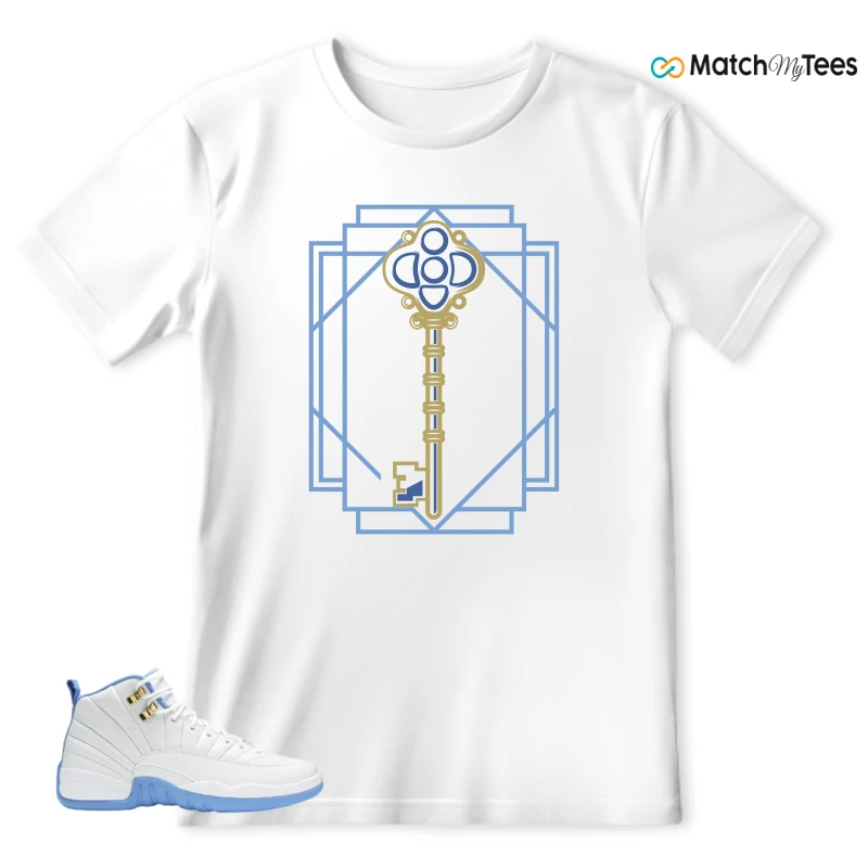 NIKE JORDAN 12 RETRO WHITE UNIVERSITY BLUE (2004) (WOMEN'S) SNEAKER Matching Tees t-shirt