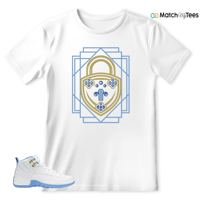 NIKE JORDAN 12 RETRO WHITE UNIVERSITY BLUE (2004) (WOMEN'S) SNEAKER Matching Tees t-shirt