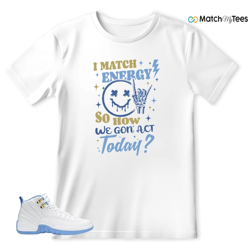 NIKE JORDAN 12 RETRO WHITE UNIVERSITY BLUE (2004) (WOMEN'S) SNEAKER Matching Tees t-shirt