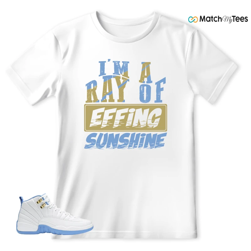 NIKE JORDAN 12 RETRO WHITE UNIVERSITY BLUE (2004) (WOMEN'S) SNEAKER Matching Tees t-shirt