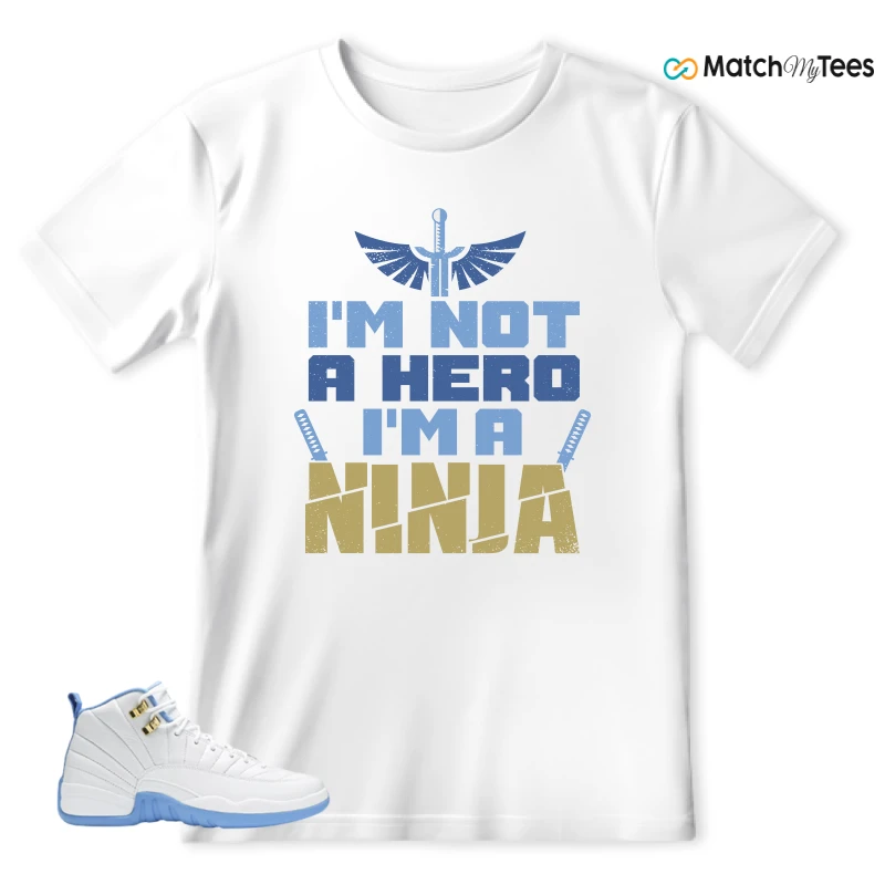 NIKE JORDAN 12 RETRO WHITE UNIVERSITY BLUE (2004) (WOMEN'S) SNEAKER Matching Tees t-shirt