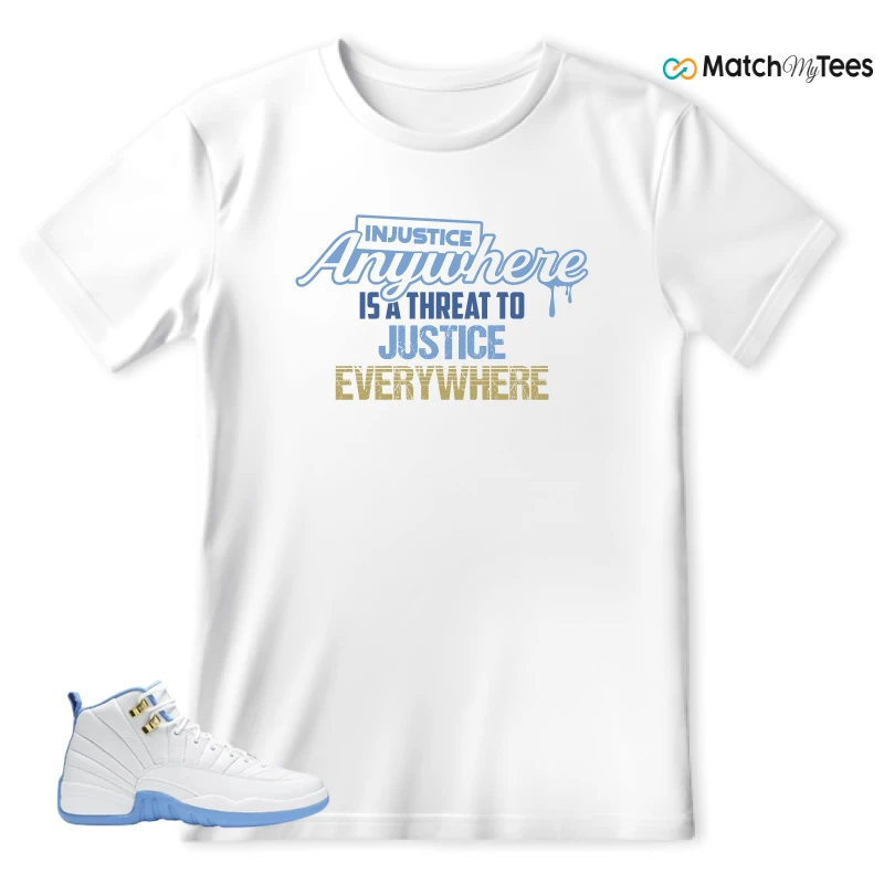 NIKE JORDAN 12 RETRO WHITE UNIVERSITY BLUE (2004) (WOMEN'S) SNEAKER Matching Tees t-shirt