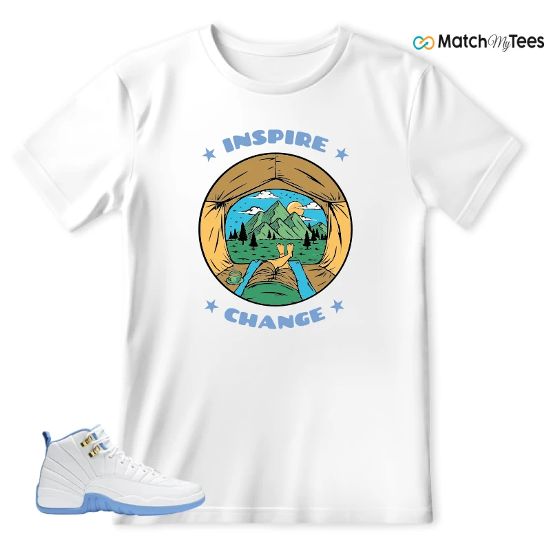 NIKE JORDAN 12 RETRO WHITE UNIVERSITY BLUE (2004) (WOMEN'S) SNEAKER Matching Tees t-shirt