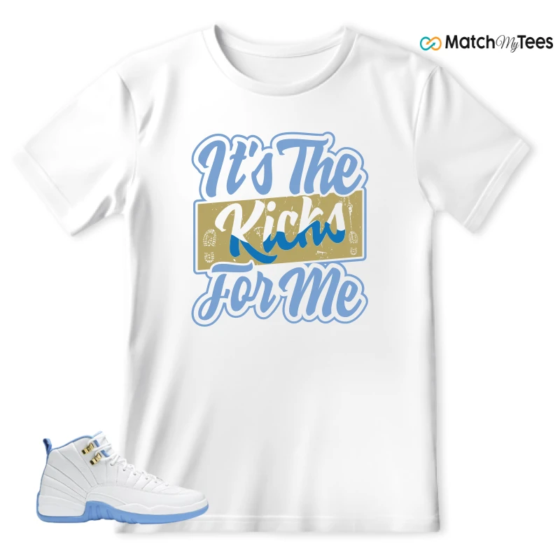 NIKE JORDAN 12 RETRO WHITE UNIVERSITY BLUE (2004) (WOMEN'S) SNEAKER Matching Tees t-shirt