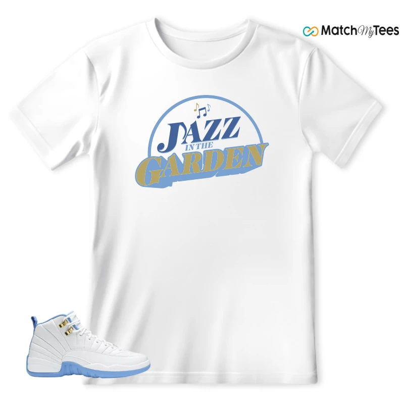 NIKE JORDAN 12 RETRO WHITE UNIVERSITY BLUE (2004) (WOMEN'S) SNEAKER Matching Tees t-shirt