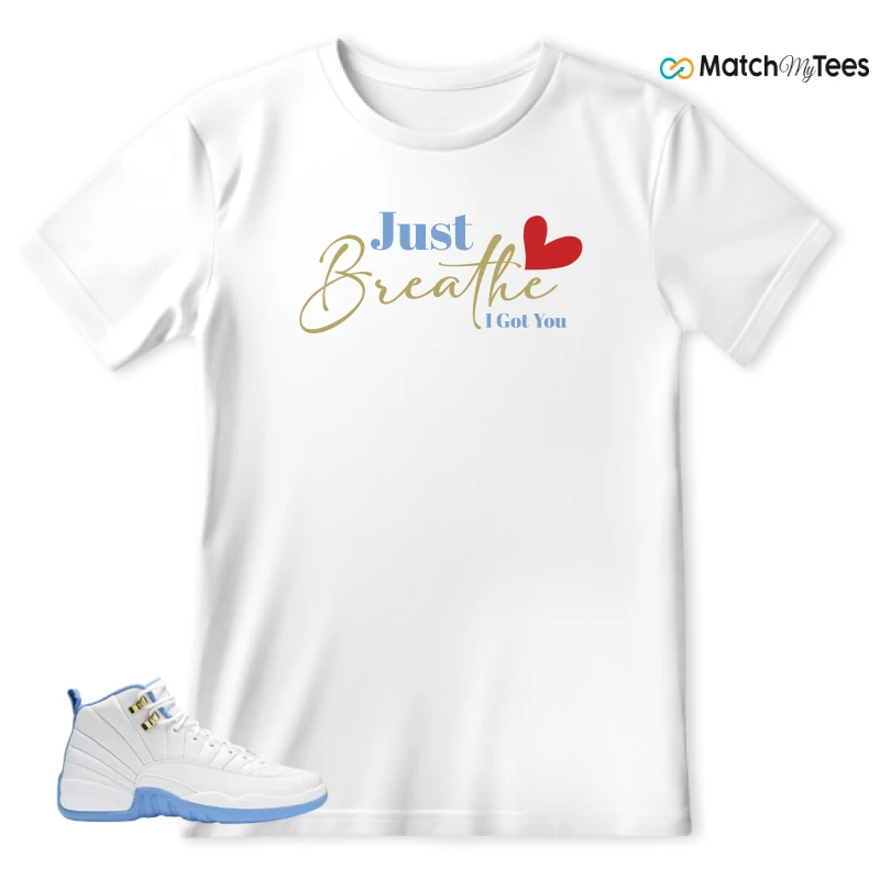 NIKE JORDAN 12 RETRO WHITE UNIVERSITY BLUE (2004) (WOMEN'S) SNEAKER Matching Tees t-shirt