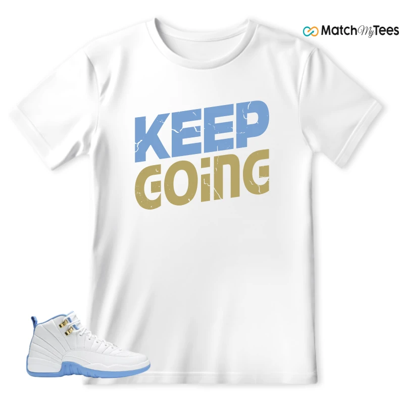 NIKE JORDAN 12 RETRO WHITE UNIVERSITY BLUE (2004) (WOMEN'S) SNEAKER Matching Tees t-shirt