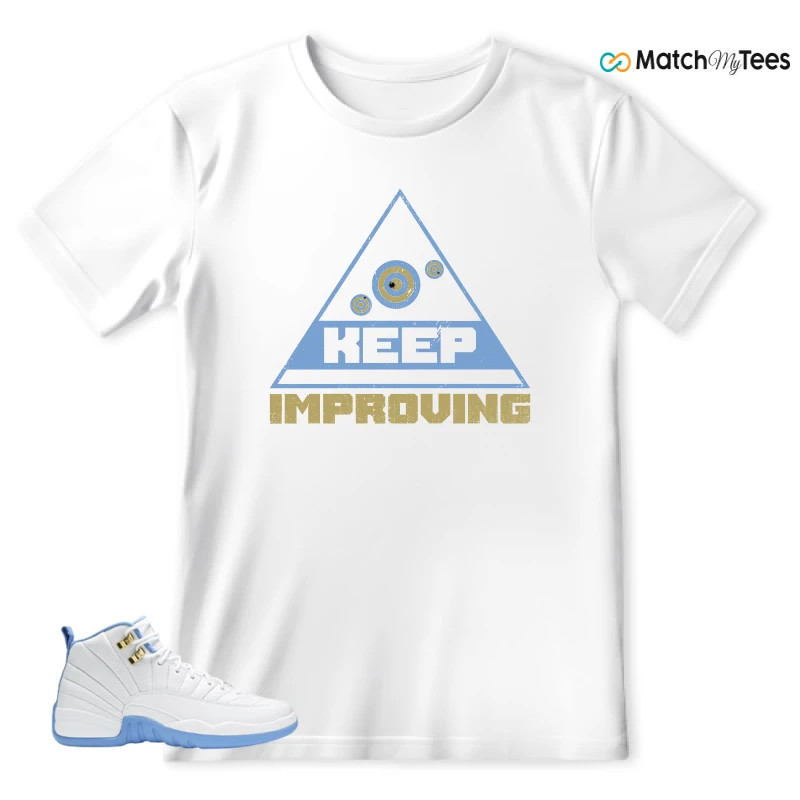 NIKE JORDAN 12 RETRO WHITE UNIVERSITY BLUE (2004) (WOMEN'S) SNEAKER Matching Tees t-shirt